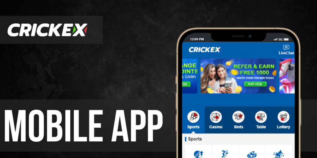Crickex mobile app